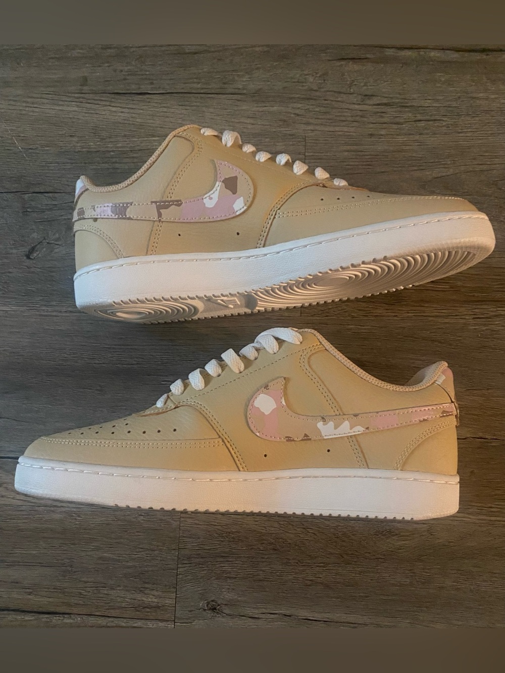 Nike Wmns Court Vision Low "Sesame Camo" DX3734-200 Size 9.5